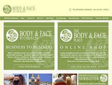 Tablet Screenshot of bodyandface.co.uk